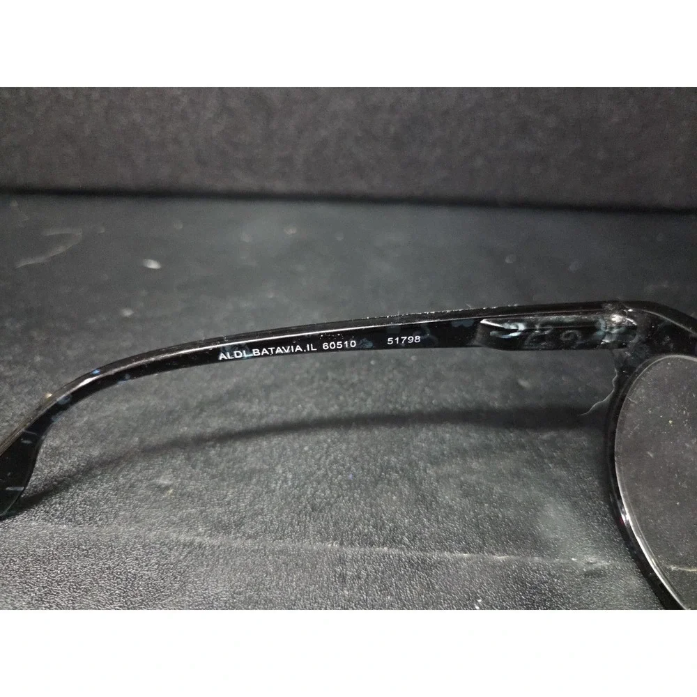 Aldi Blue Floral Round Reading‎ Glasses +2.00 Magnification 51798 Womens Black
